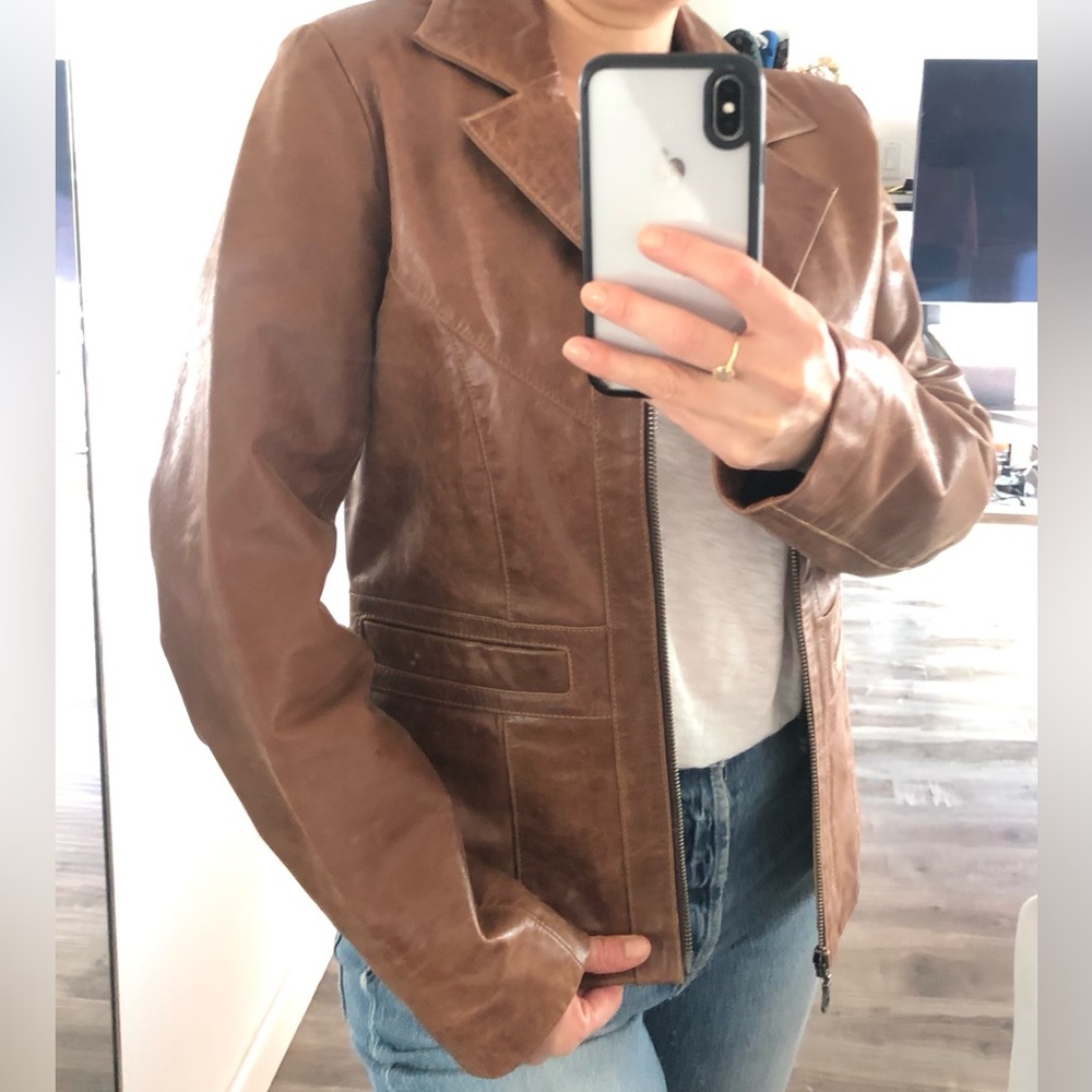 Brown Leather Jacket Vintage Wilson’s Maxima Blazer Racer Jacket Small
